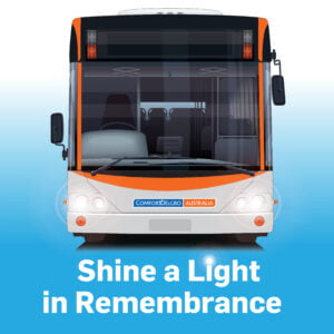 Bus Shining A Light In Remembrance