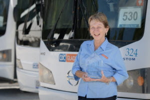 CDC Gladstone Driver Marie Ochelen, Who Won The Manmeet Sharma Perpetual Professional Driver Award.